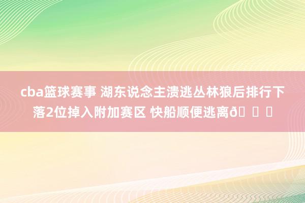 cba篮球赛事 湖东说念主溃逃丛林狼后排行下落2位掉入附加赛区 快船顺便逃离😋