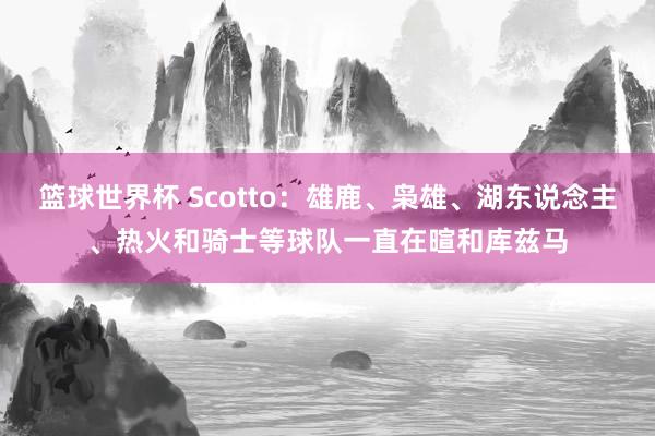 篮球世界杯 Scotto：雄鹿、枭雄、湖东说念主、热火和骑士等球队一直在暄和库兹马